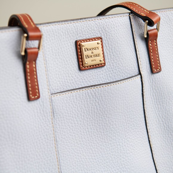 Dooney & Bourke Lexington Pebble Grain Leather Tote Bag Light Blue Shoulder Bag - Picture 2 of 4